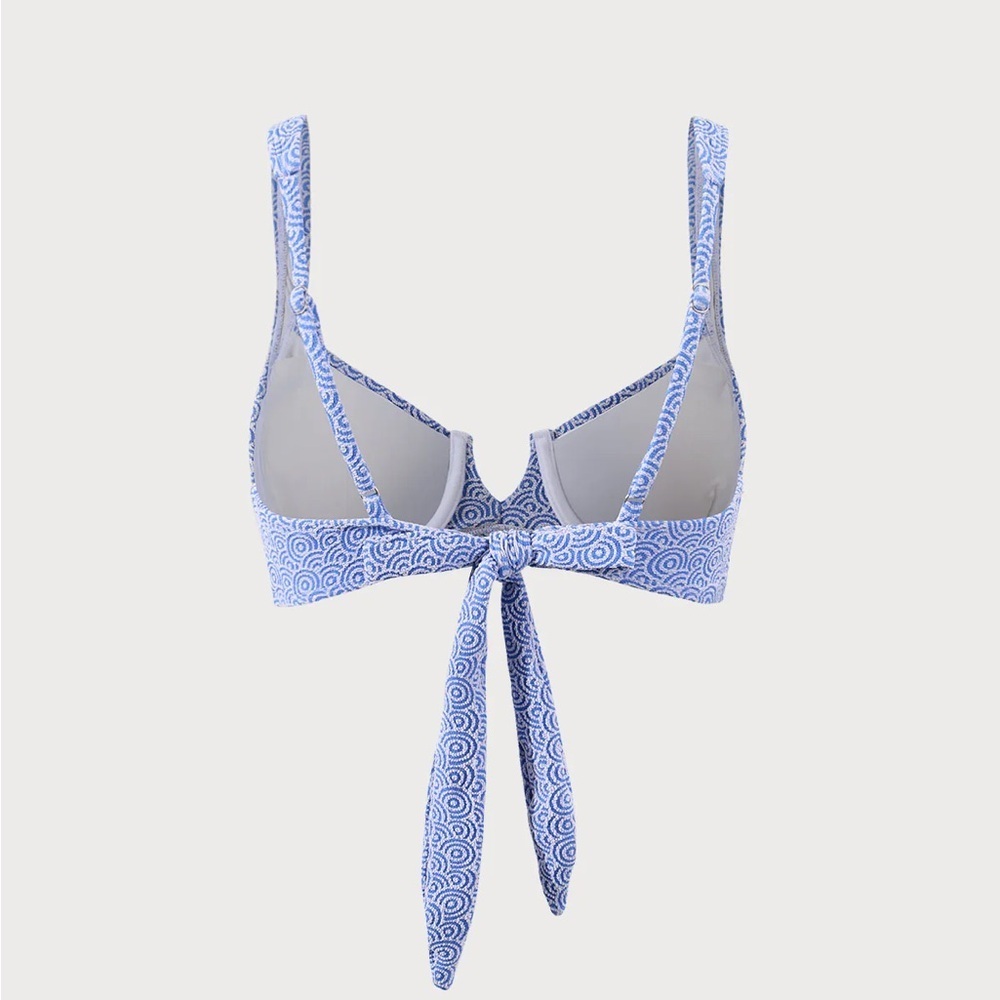 Blue Patterned Underwire Bikini Top - Picture 8 of 10